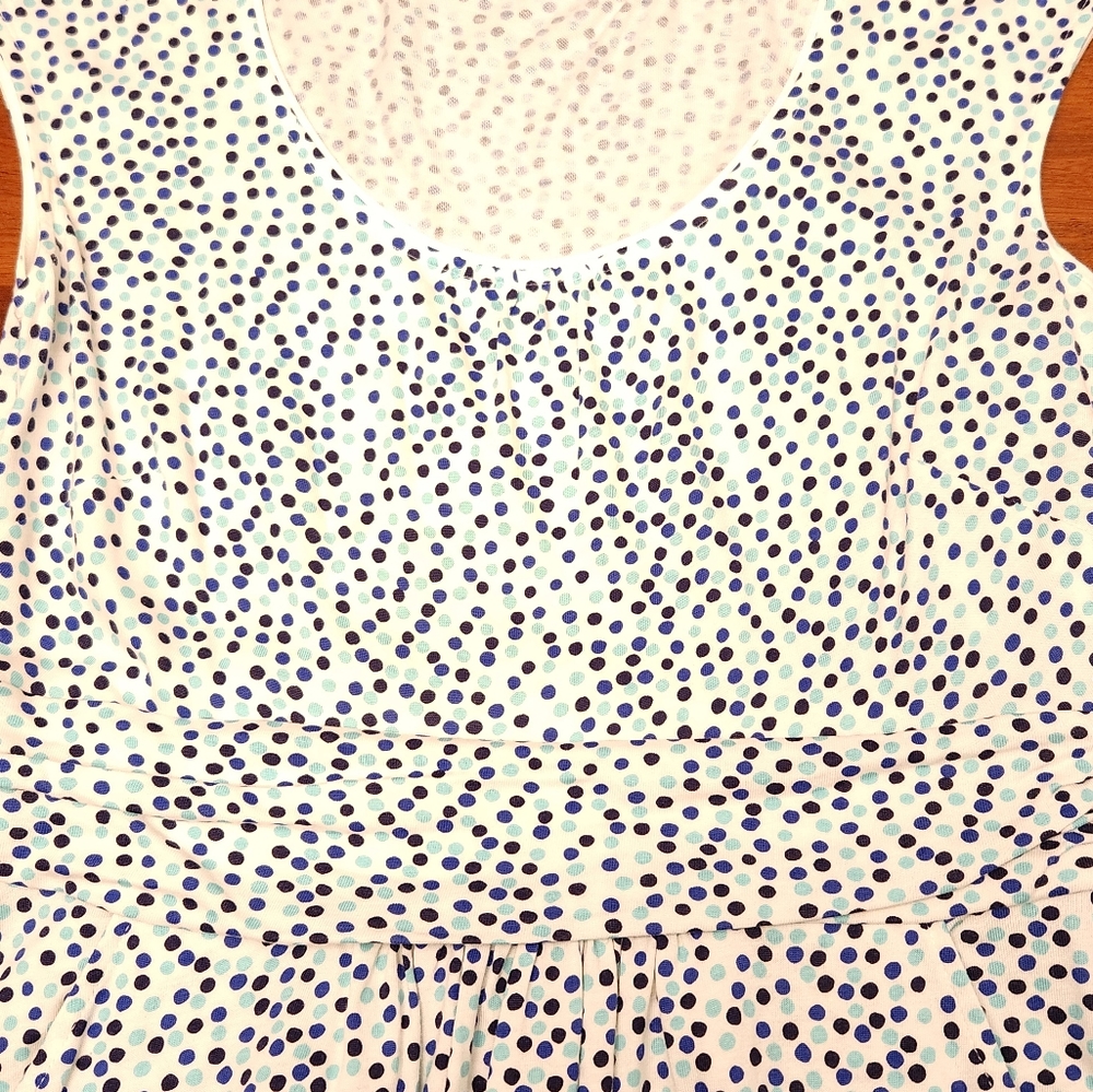 Boden Dress White w Blue Polka Dots Soft Jersey Knit 8 Preppy Business Casual - Picture 4 of 6